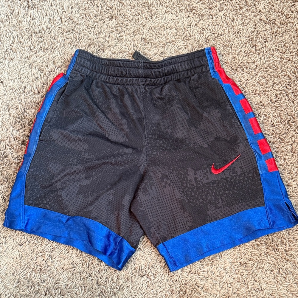 Nike Black Shorts with Blue and Red Accents